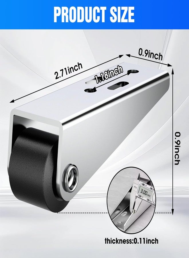 Suemisi Small Caster Wheels and Roller Wheels, Wheels for Furniture,Side Mount Casters for Gates, Fences, Yards, Farms,Single Directional Tiny Wheels (Silver, Big Directional Caster 4PCS) - Image 2